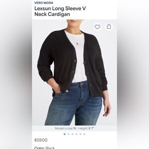 Vero Moda Lexsun Black V Neck Cardigan NWT 2X Stitch Fix